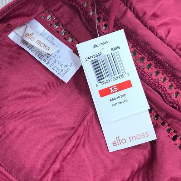 Ella Moss V-Neck Solid One-Piece Swimsuit - Picture 5 of 7